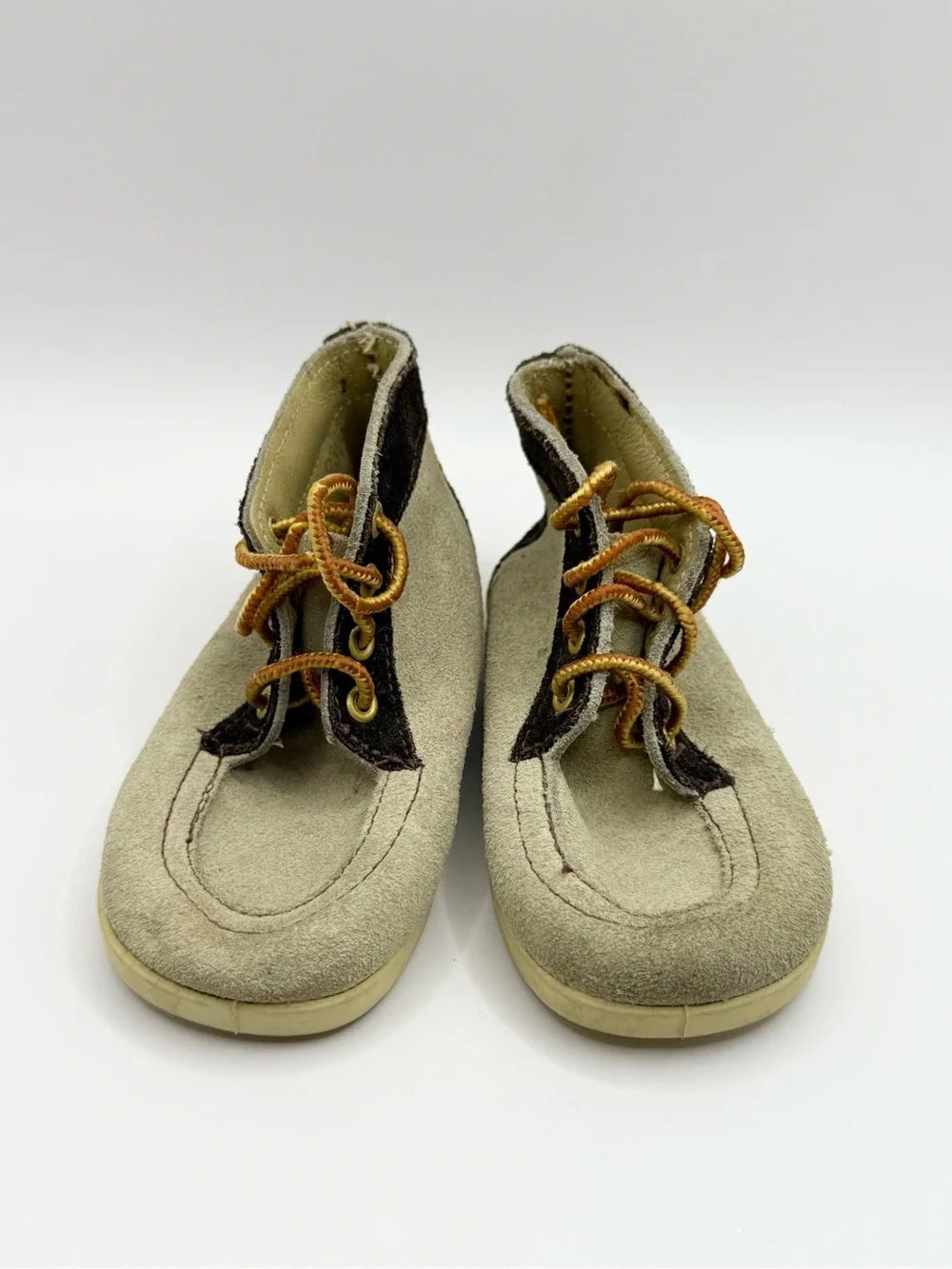 Vintage 80s Baby Boy Chukka Boots Brown/Tan Suede Lace Up